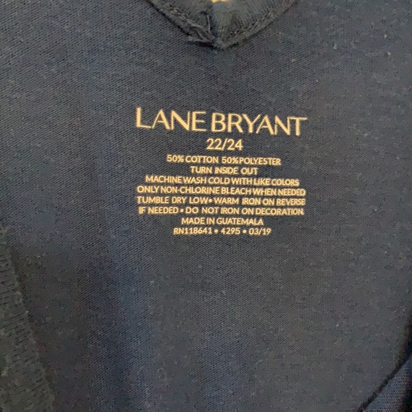 Lane Bryant blue t shirt with gold foil dot pattern pattern. Size 22/24. - Picture 2 of 3